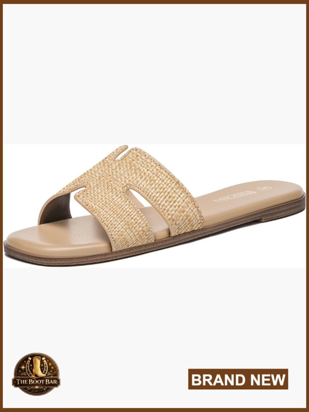 Dressy Flat Slide Sandals Comfortable Slip On Square Toe